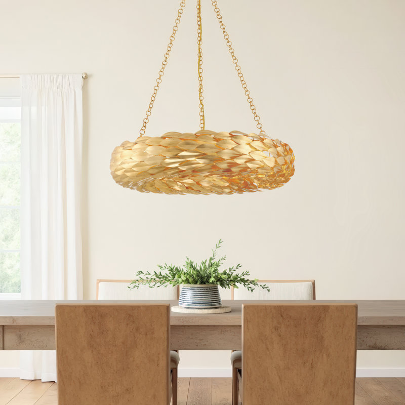 Nash 6 - Light Dimmable Wagon Wheel Chandelier