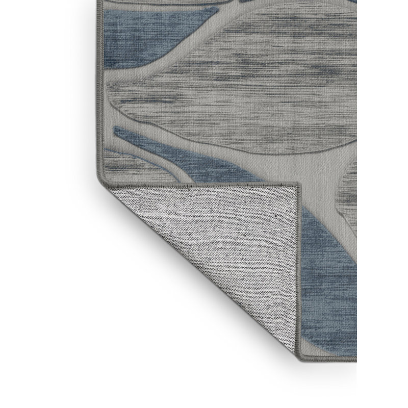 Machine Washable Abstract Brown Area Rug, Rectangle 7' x 9'