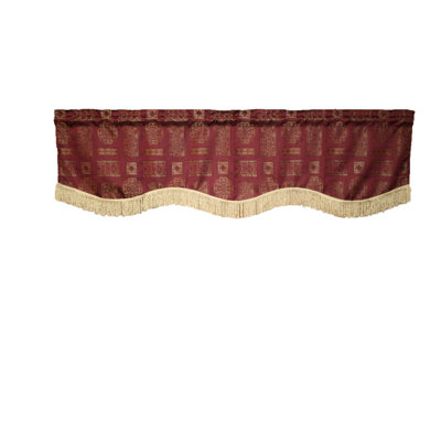 Premium Damask Geometric Scalloped Window Valance