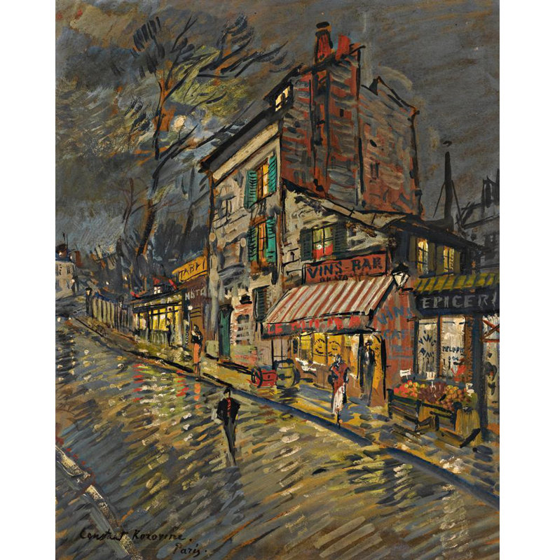 «Paris by Night» par Konstantin Alexeevich Korovin - Art mural sur toile tendue avec châssis, H 40 po x l 28 po
