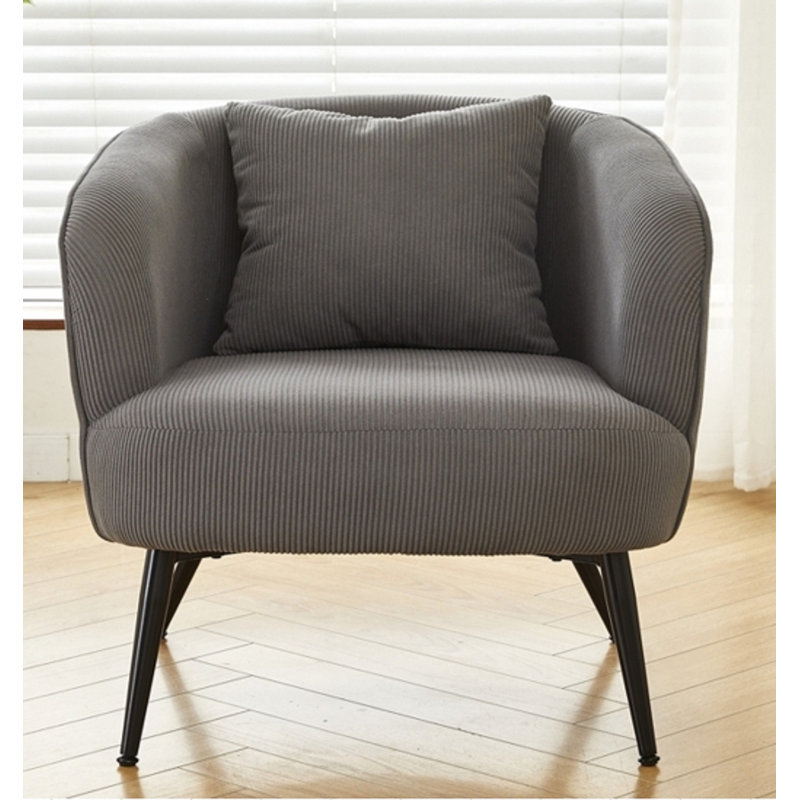 Fauteuil moderne en velours côtelé, Velours côtelé gris