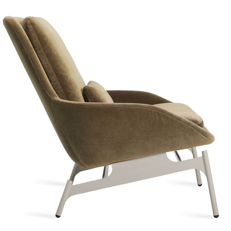 Field Lounge Chair, Moss Velvet Polyester Blend