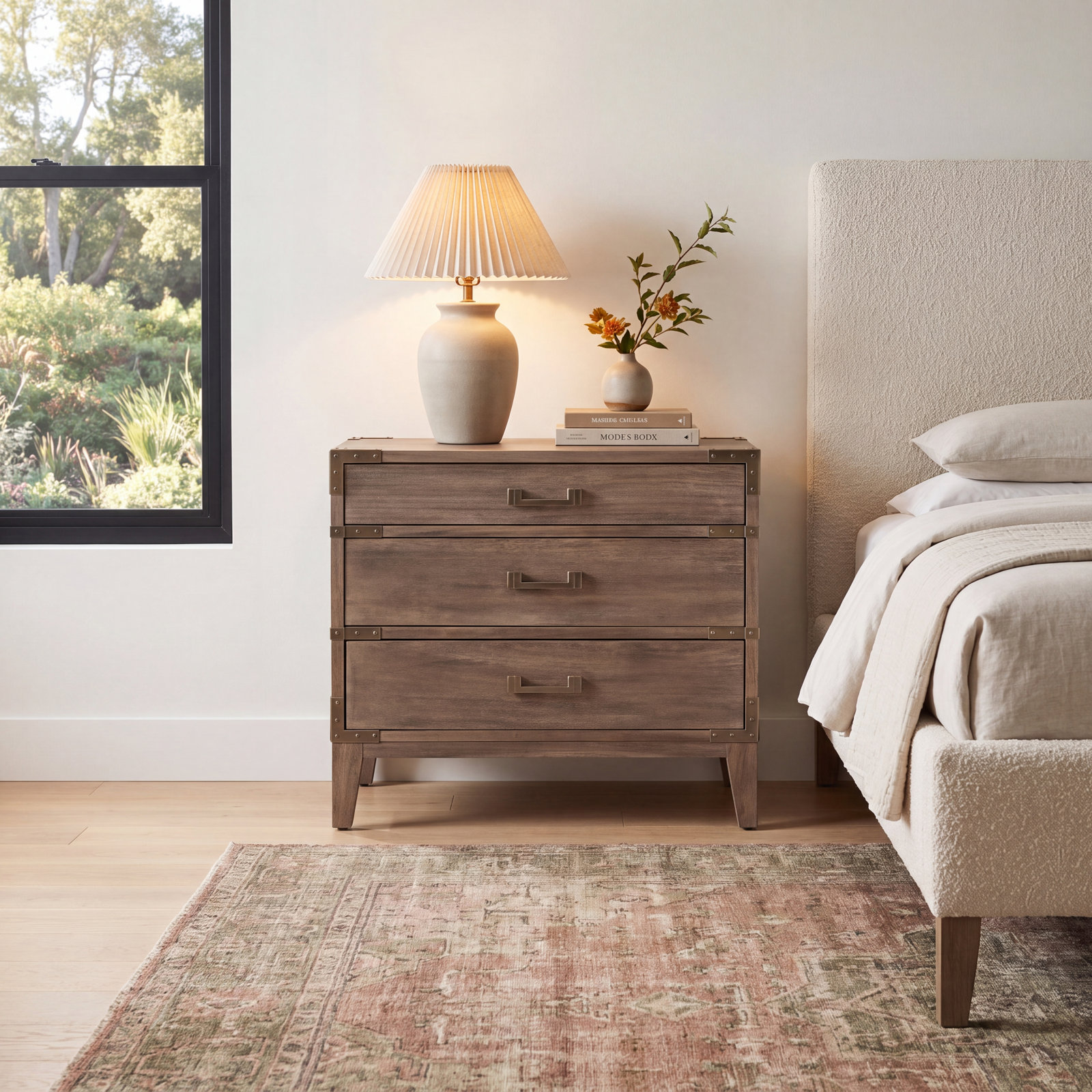 Lauretta Mahogany Nightstand, Ash Brown
