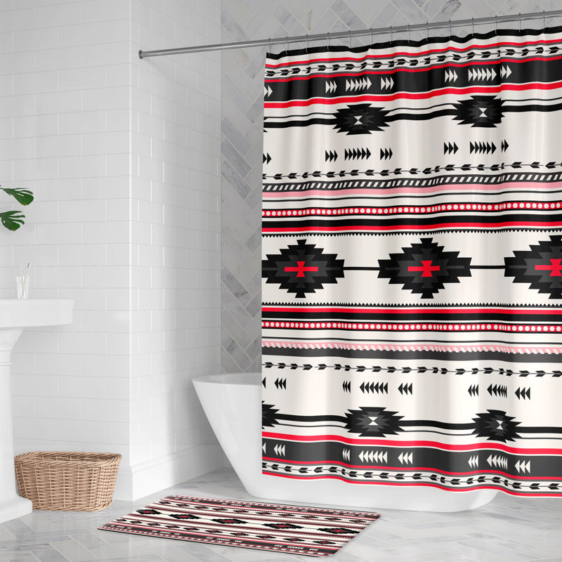 Rideau de douche Southwest Craze, Noir / gris / rouge / beige