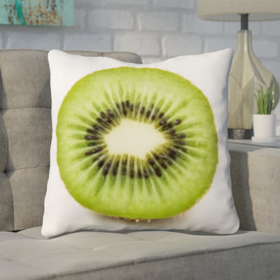 Coussin décoratif fruits kiwii sur fond blanc Guerriero