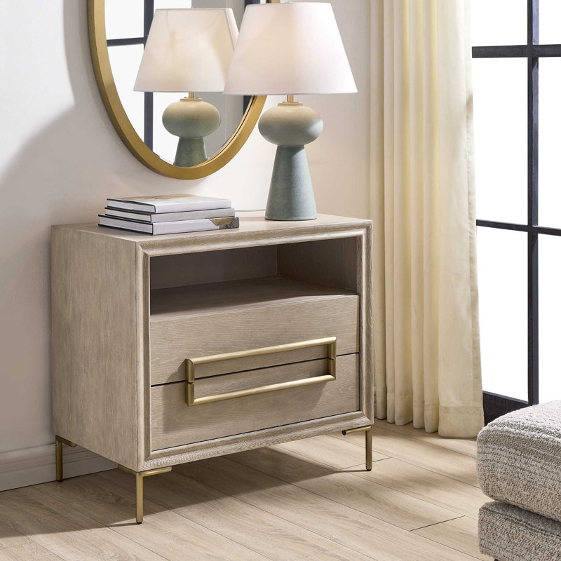 Uttermost Alessia Modern Light Oak Side Table