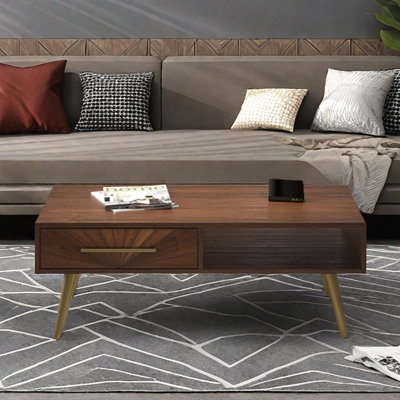 Table basse en bois massif de style rétro