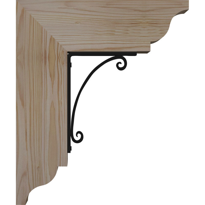 Support traditionnel en fer 4 po Legacy, H 12 po x P 9 1/2 po, Sapin Douglas de l 4 po x T 2 po (sciage brut)