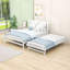 Lit plateforme double en bois avec lit gigogne réglable simple et tête de lit-1297592219