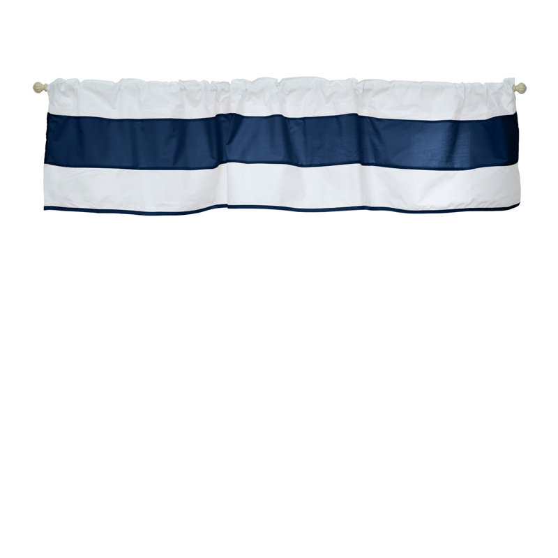 Cantonnière sur mesure en mélange de coton rayé Lilly, Bleu royal