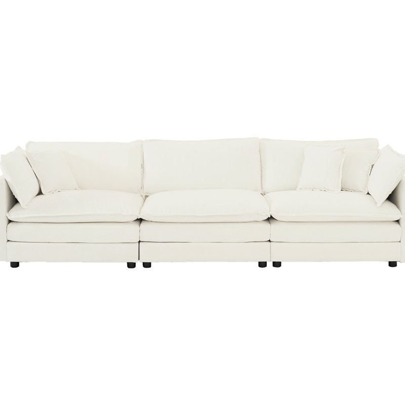 Canapé modulaire blanc avec revêtement en chenille: 3 pour une vie confortable 4
