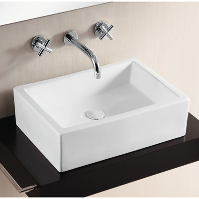 Caracalla Ceramica 14.17'' Glossy White Ceramic Rectangular Bathroom Sink