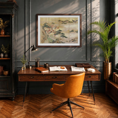 The Cranes Beside a Lake by Hashimoto Gaho - Picture Frame Painting Print on MDF