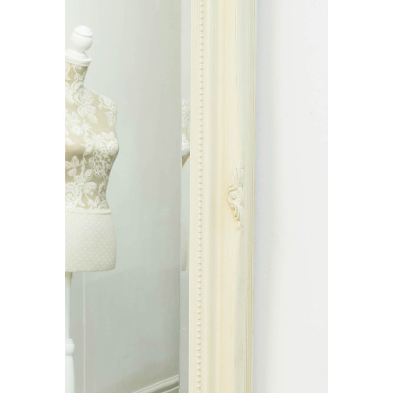 Alexandre Wood Flat Wall Mirror, 110cm H x 79cm W, Ivory
