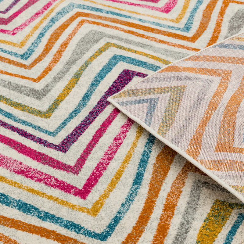 Raunds Tufted Orange/Pink Rug, Rectangle 160 x 230cm