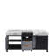 Meuble-lavabo double noir et gris 72 po X P 22 po D, avec plateau en marbre gris château