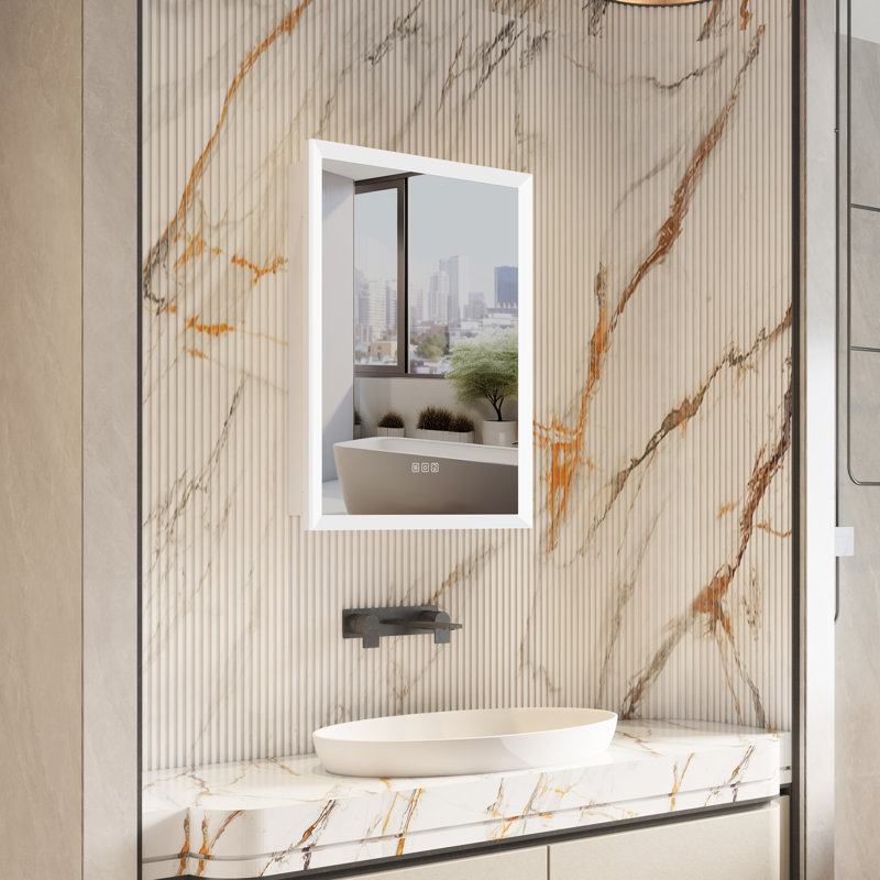 Armoire murale à miroir 32 po H 32 po x H 32 po à fixation murale, Droite