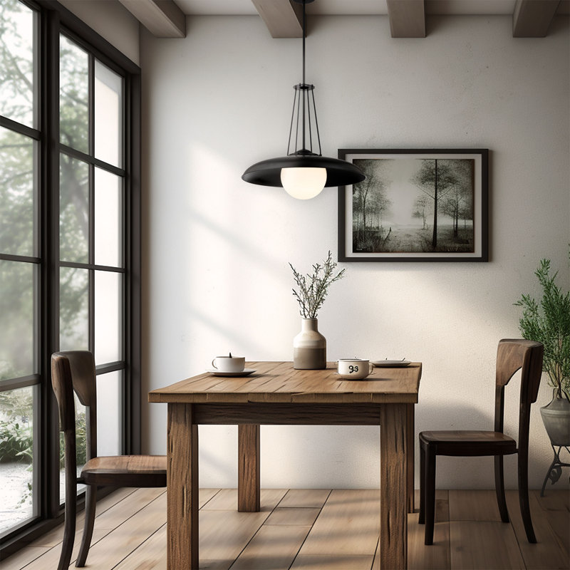 Luminaire suspendu en forme de dôme à 1 lumière Exton, 23.38" H x 24.25" W x 24.25" D