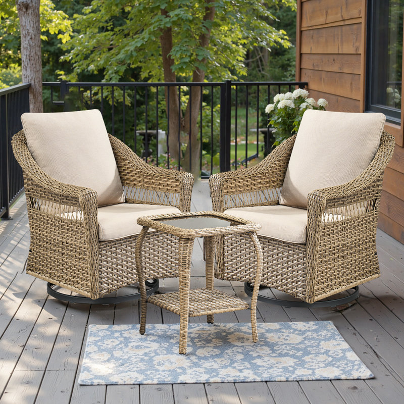 Ensemble de 2 chaises pivotantes Quirama, Beige