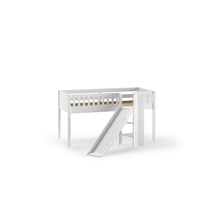 European Single (90 X 200 Cm) Loft Bed with Built-in Ladder Included
