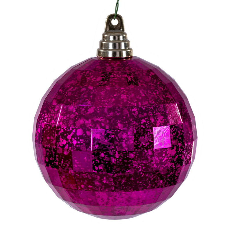 The Holiday Aisle® 4.75" Mirror Mercury Ornament. It includes 4 pieces per bag., Fuchsia