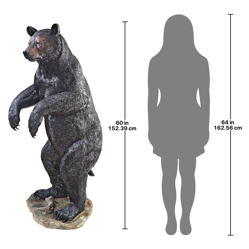 Statue de pêche pour les problèmes bear, H 60 po x l 27 po x p 26 po