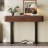 Solid Wood Entryway Table with Fluted Design, Retro Minimalist Console with Storage and Metal Legs-424070103