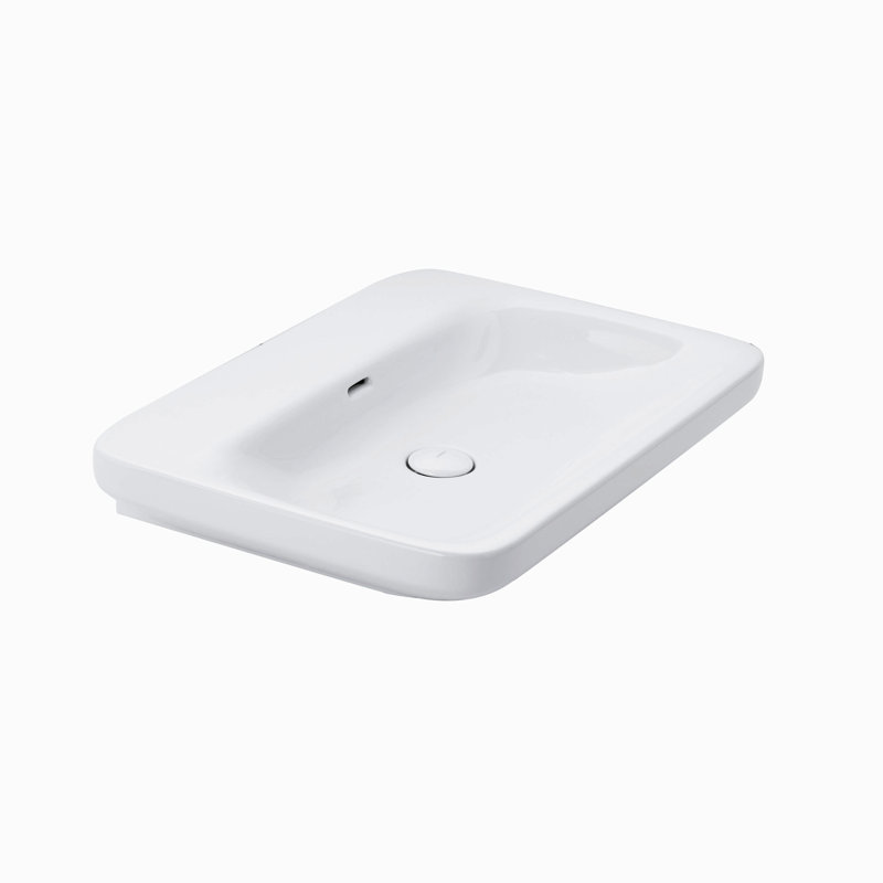WS Bath Collections Start 19.7'' White Ceramic Rectangular Bathroom Sink, No Hole