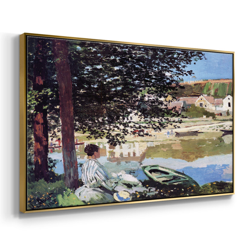 Monet, H 41 po x l 27 po x P 2 po, Toile avec cadre flottant or