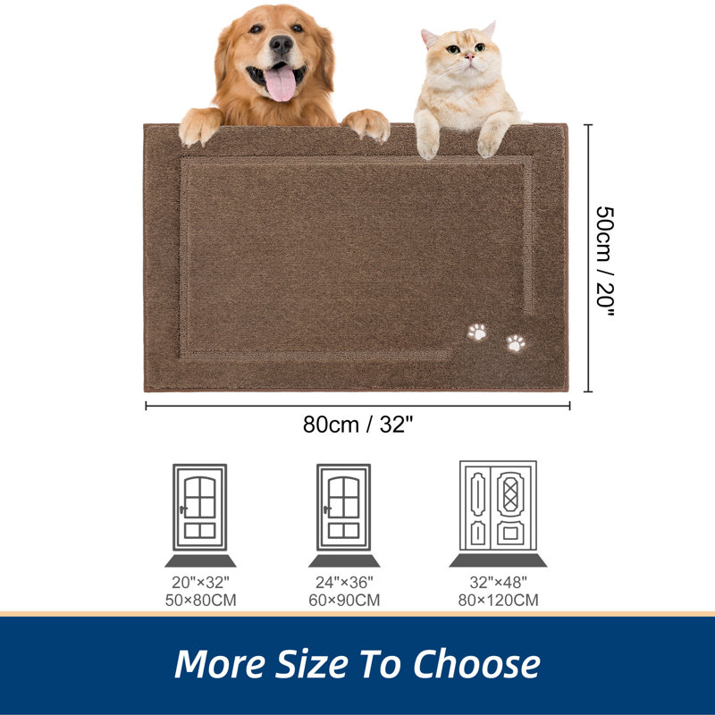 Non-Slip Indoor Doormat, Brown, 50.8cm W x 81.3cm L