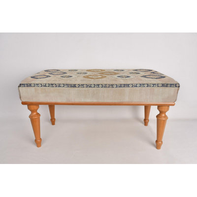 Geometric Pattern Bench, Mudroom Bench, Ottoman Bench, Upholstered Bench, Turkish Rug Bench, Kilim Bench, Home Decor Bench, Handmade Bench