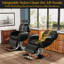  Fauteuil de salon noir, fauteuil de coiffeur élégant avec dossier ergonomique réglable, coussin confortable, structure en acier robuste, fauteuil pivotant à 360 degrés, capacité de poids du fauteuil jusqu'à 440 lb