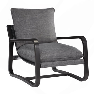 Chaise Sling revêtue de tissu gris anthracite avec structure en métal