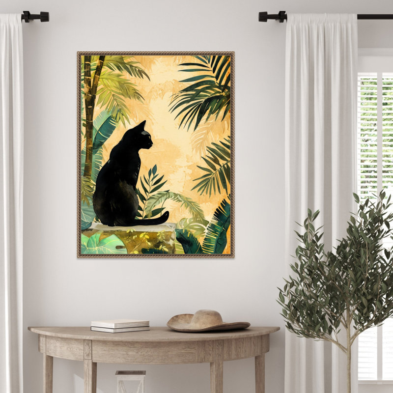 «Cats Life Jungle» par Ilora, reproduction d'art sur toile encadrée, H 30 po x l 23 po