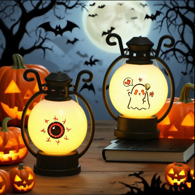 Halloween Decoration - Pumpkin Lantern Night Light, LED Halloween Decorative Light, Horror Luminous Ornament, Indoor And Outdoor Window Display Decora