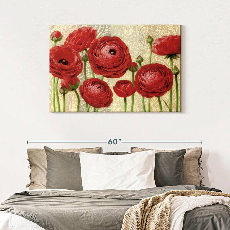 Harnek Red Serenity And Lace I, 30" H x 45" W