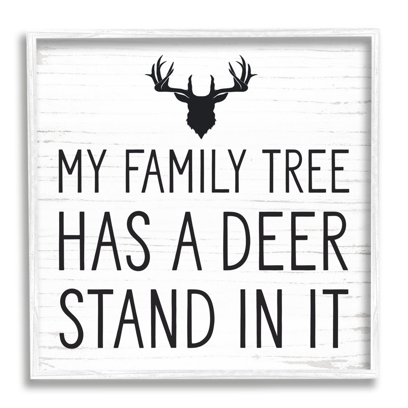 «Witty Deer», citation de bois rustique Lodge, H 24 po x l 24 po x P 1,5 po, Giclée encadrée blanc bord de mer