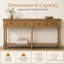 Table de canapé rétro avec tiroirs de rangement - mobilier d'entrée rustique, pieds fuselés, design élégant-1040389869