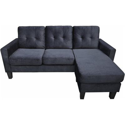 Canapé modulaire réversible en velours Everly Quinn