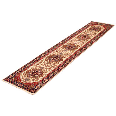 One-of-a-Kind Runner 2'7" X 12'2" New Age Runner Wool Area Rug in Cream