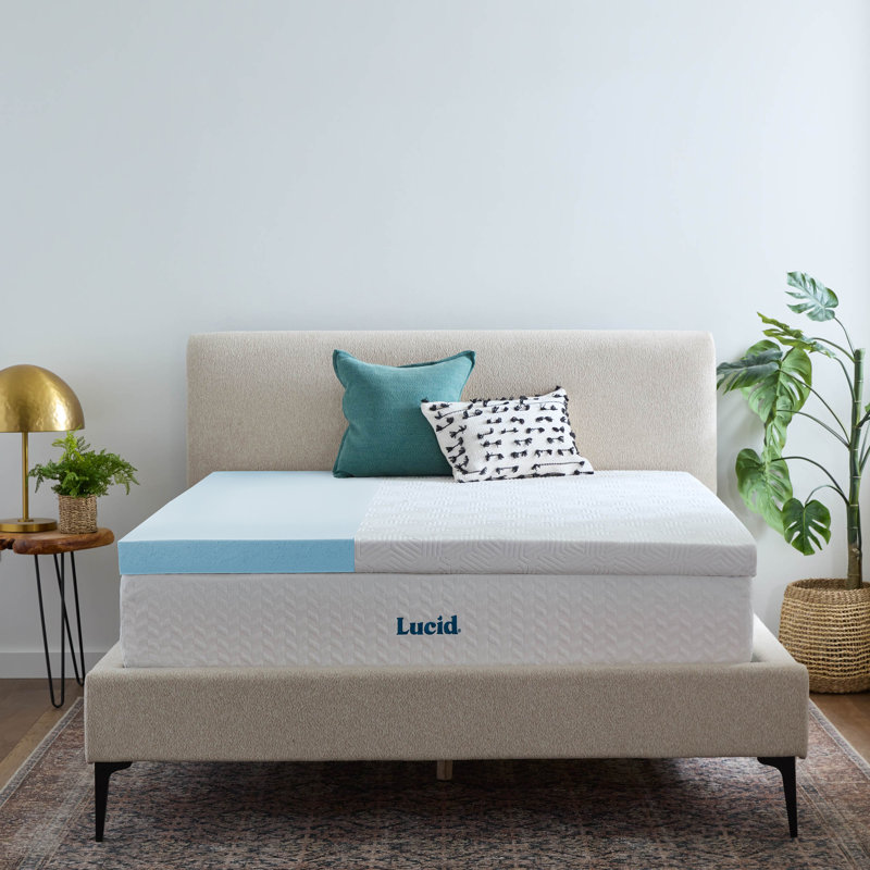 3" Gel Memory Foam Mattress Topper with Cover, Queen