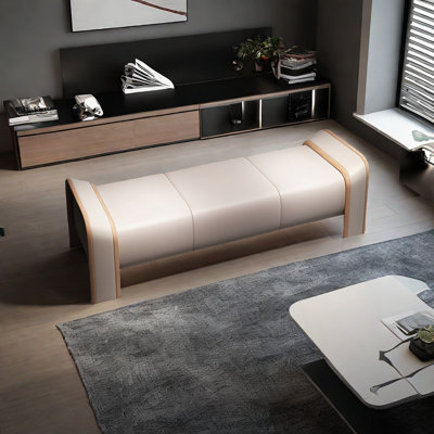 Banc rembourré en cuir Runfried Match