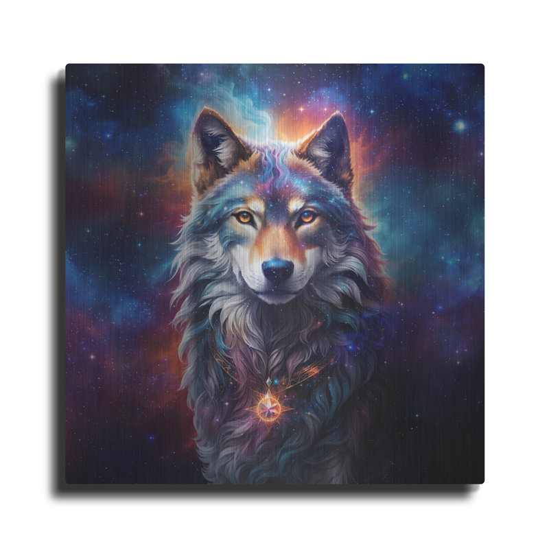 «Astral Spirit Wolf» par Cameron Gray, H 36 po x l 36 po