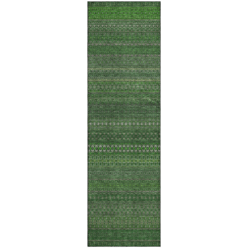 Premium Machine Washable Cerrito AMF527 Fern, Runner 2'3" x 7'6"