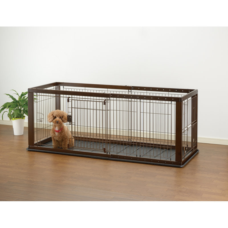 Pet Crate with 2 Doors, Brown/Black, Small