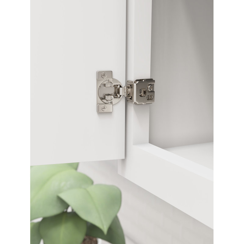 Nickel Finish 1-1/4 Inch Overlay Self-Closing Concealed Cabinet Hinge
