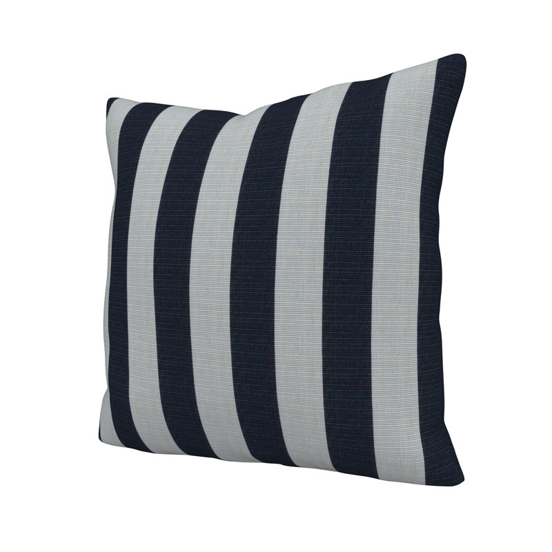 Lani Sunbrella® Indoor/Outdoor Throw Pillow, Sunbrella Expressive Mist Striped, Square 20"
