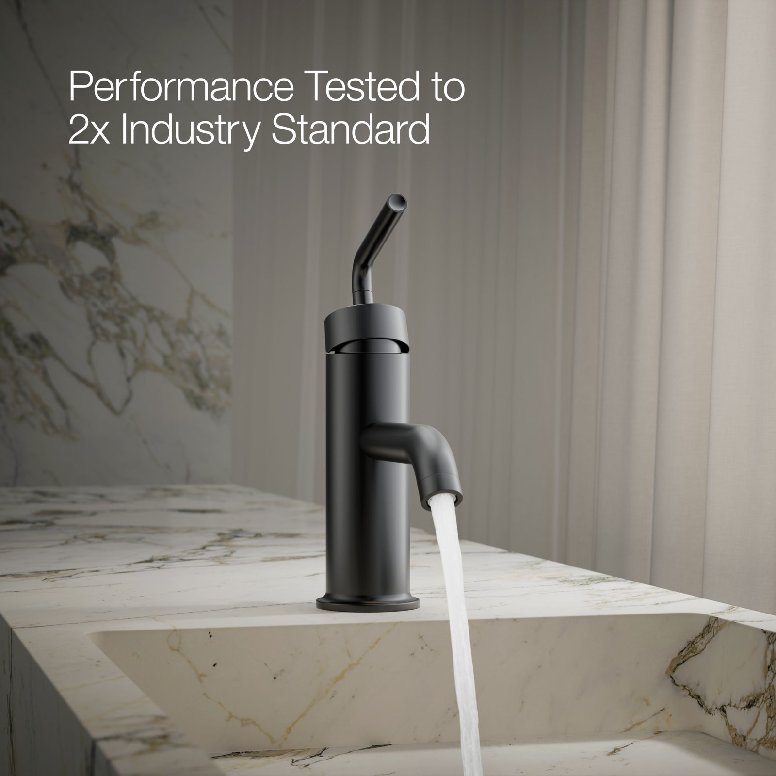 Purist Single-Hole Bathroom Faucet with Drain, Matte Black