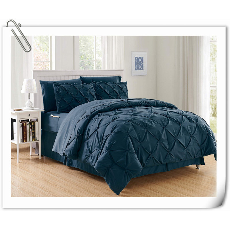 Ensemble de courtepointe en microfibre / polyester Quilts, Courtepointe très grand + 7 pièces supplémentai, Bleu marine