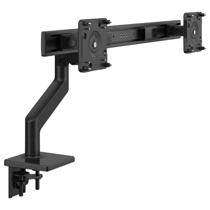 Height Adjustable Universal 2 Screen Desk Mount, Black
